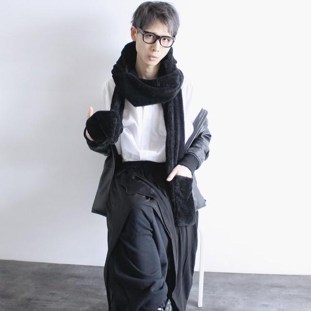 フード スヌード マフラー メンズ ボア エコファー ネックウォーマー