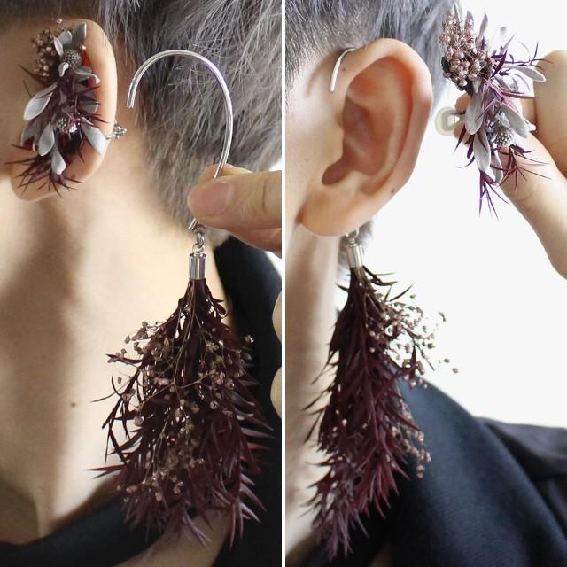 イヤーフック メンズ レディース イヤーカフ セット ドライフラワー
