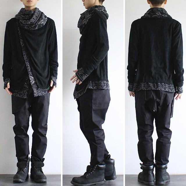 ロングカーディガン メンズ アフガンネック マント 北欧 ノルディック 変形 モード系 サロン系 ロック 黒 ブラック 個性的 ユニセックス レディース 中性的 Albino 通販 Yahoo ショッピング