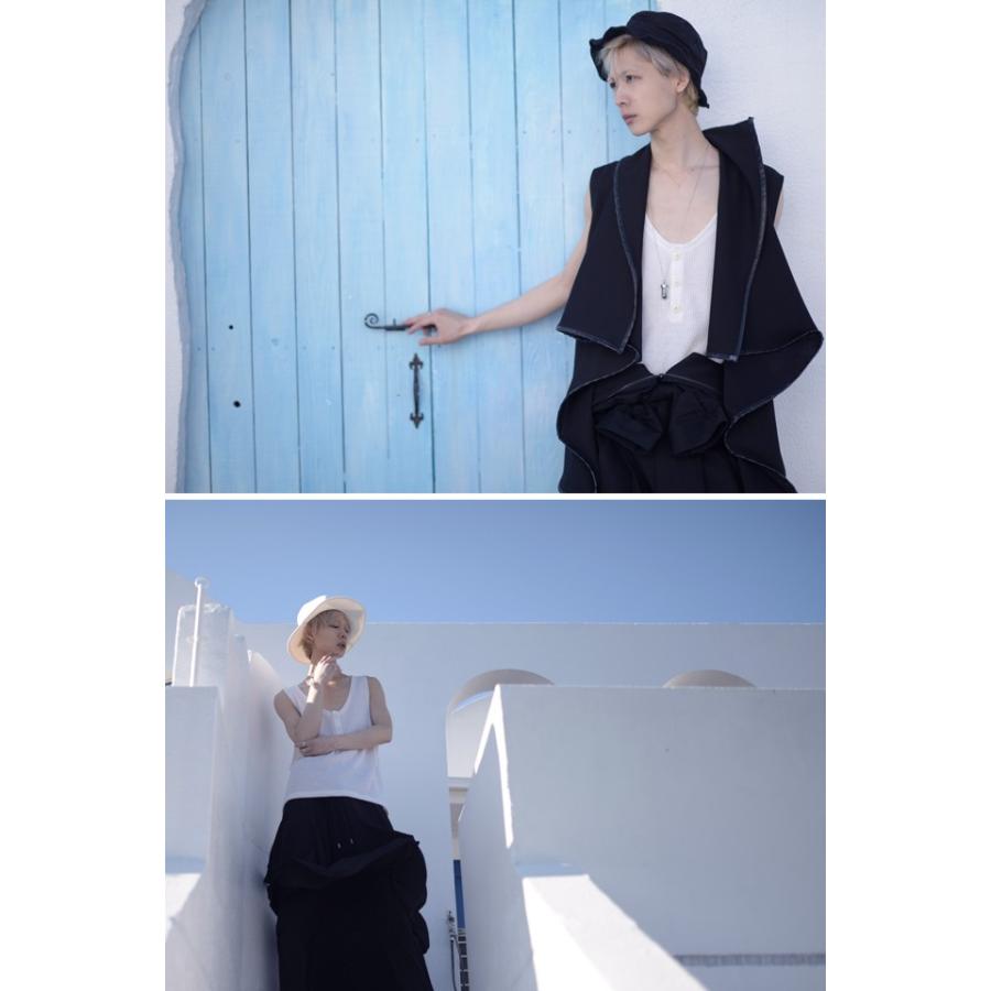 タンクトップ メンズ ワイド ヘンリーネック サマーニット モード系 白 ホワイト 個性的 日本製 国産 オリジナル ブランド 中性的 ユニセックス レディース Albino 通販 Yahoo ショッピング