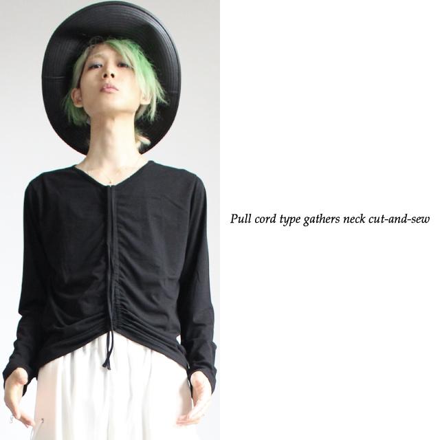 カットソー メンズ ギャザー 黒t モード系 サロン系 日本製 国産 オリジナル ブランド 黒 ブラック 変形 長袖 Tシャツ 個性的 中性的 ユニセックス レディース Albino 通販 Yahoo ショッピング