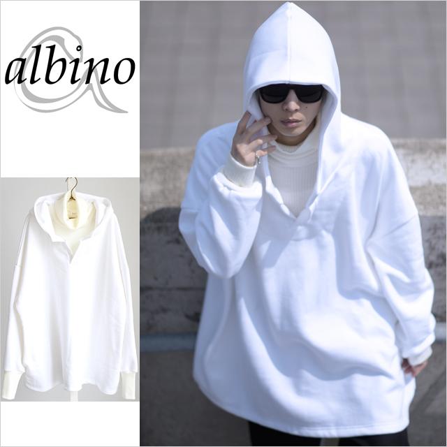 パーカー メンズ 裏起毛 長袖 スエット リブ ニット ビッグ トレーナー モード系 ホワイト 白 個性的 日本製 国産 オリジナル 中性的 ユニセックス レディース Albino 通販 Yahoo ショッピング