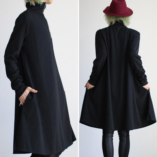 ワンピース メンズ ロング 長袖 モード系 チュニック ZIP