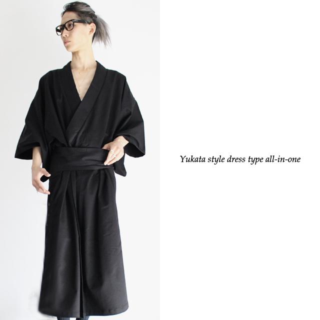 オールインワン ワンピース メンズ 浴衣 和服 着物 和装 甚平 モード系