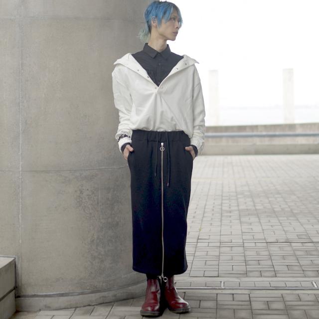 ロングスカート メンズ タイトスカート 裏起毛 黒 ブラック メンズスカート モード系 ロック 日本製 国産 オリジナル 個性的 中性的 ユニセックス レディース 100 Albino 通販 Yahoo ショッピング