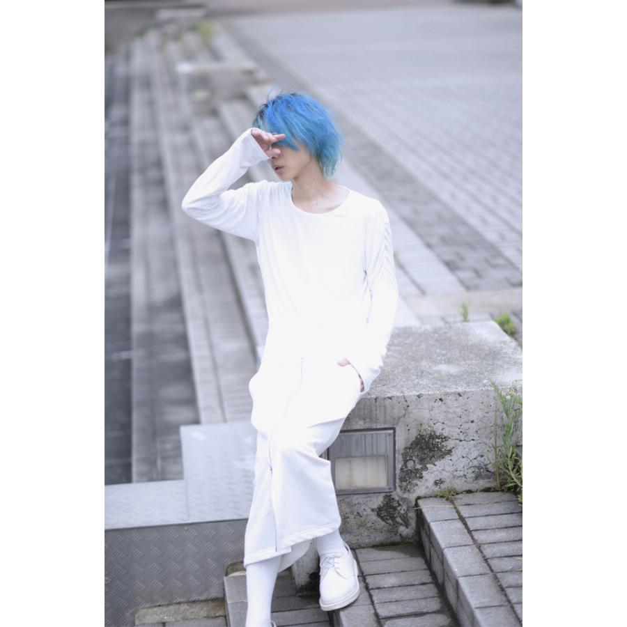 カットソー メンズ ギャザー 変形 長袖 Tシャツ 白T モード系 カットソー メンズ ギャザー 変形 長袖 Tシャツ 白T モード系
