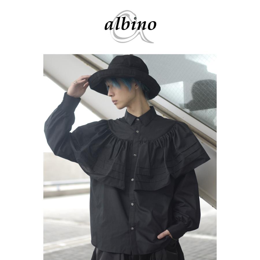 ドレスシャツ メンズ ラッフル 長袖 フリル ロングシャツ プリーツ