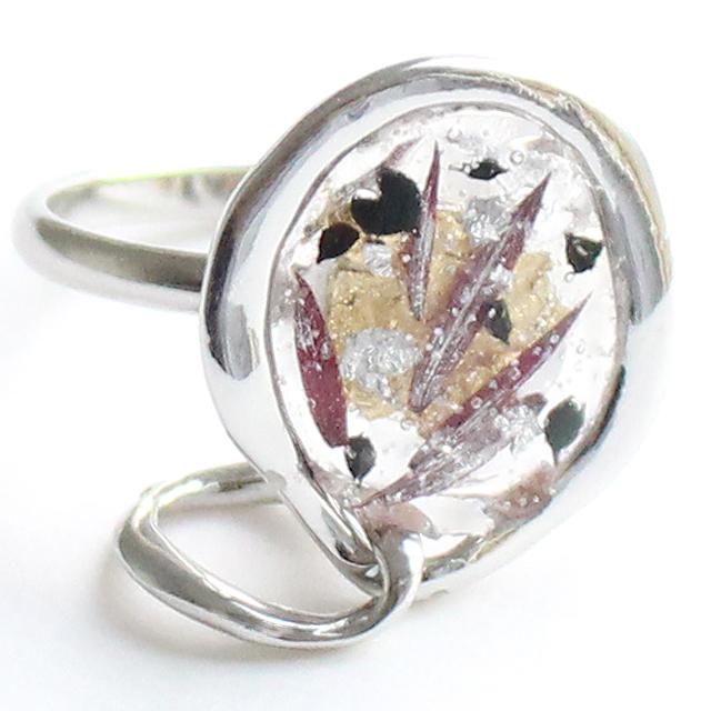 指輪 メンズ レディース リング 花 ドライフラワー フリーリング レジン モード系 アクセサリー ジュエリー デザイナーズ ユニ