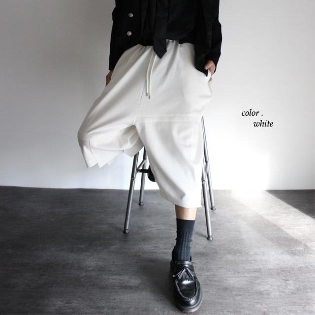 今日の超目玉 ハーフパンツ メンズ サルエルパンツ ショーツ 中性的 レディース ユニセックス ブランド オリジナル 個性的 国産 日本製 ホワイト 白 原宿 モード系 変形 ショート ハーフパンツ サイズ Free Binghamtonhots Com