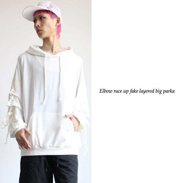 パーカー メンズ スエット スウェット 編み上げ ビッグフード