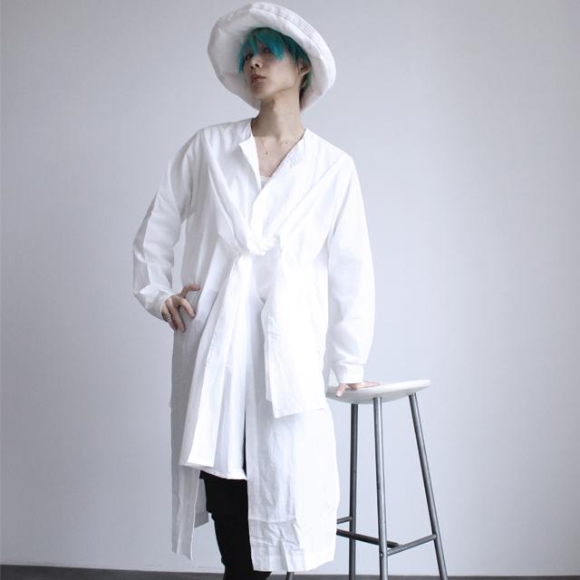 ロングシャツ メンズ ワンピース 長袖 ワンピシャツ シャツ