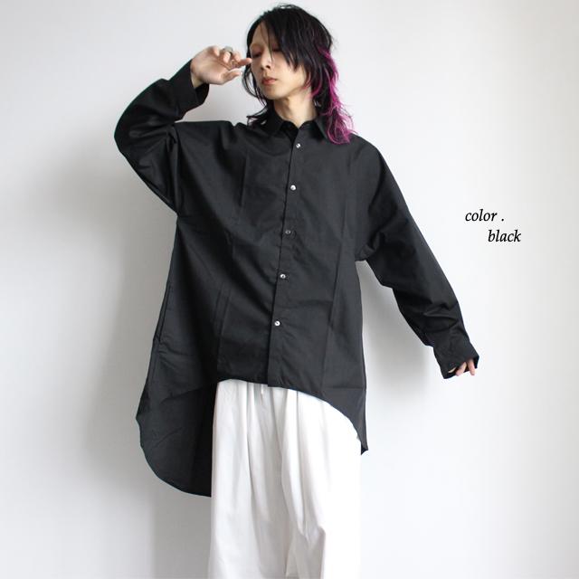 ロングシャツ メンズ モード ビッグシャツ ワンピ モード系 黒
