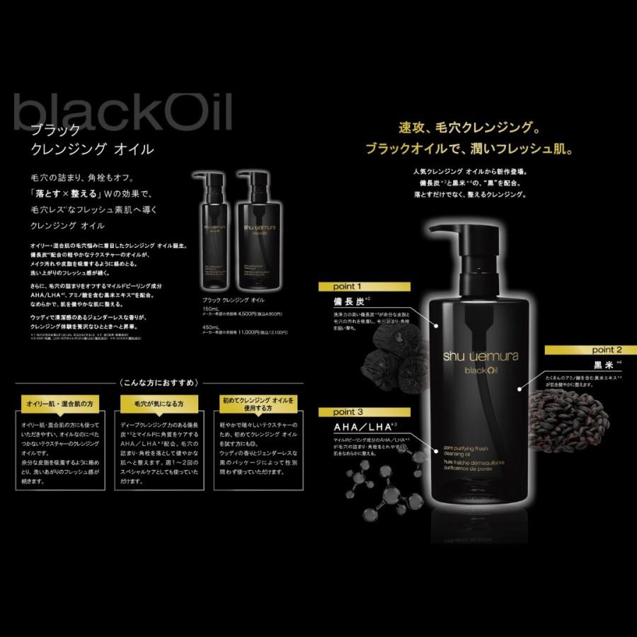 【メーカー公認 / リニューアル品】ブラック クレンジング オイル 450ml / シュウ ウエムラ ダブル洗顔不要｜album-y｜04