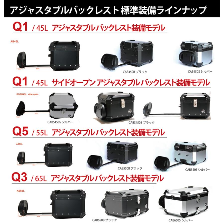 COOCASE（クーケース） バイク用 リア アルミ トップケース Q5 55L