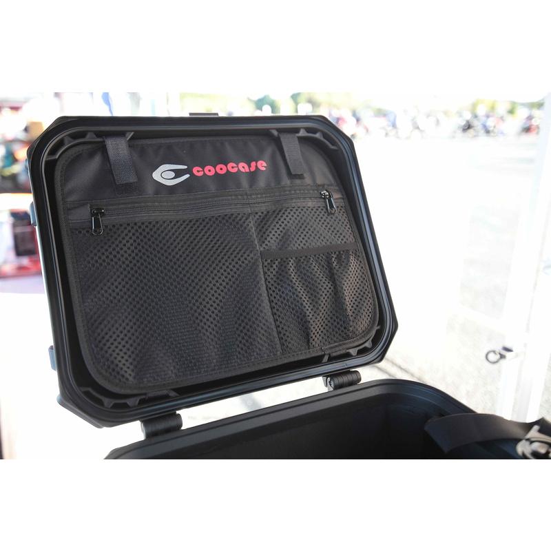 COOCASE クーケース バイク用 リア アルミ トップケース Q3 65L アジャスタブルバックレスト 標準装備 シルバー CAB650S_11
