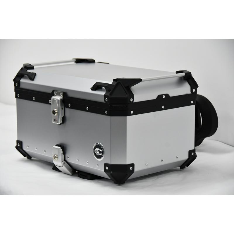 COOCASE クーケース バイク用 リア アルミ トップケース Q3 65L アジャスタブルバックレスト 標準装備 シルバー CAB650S_2