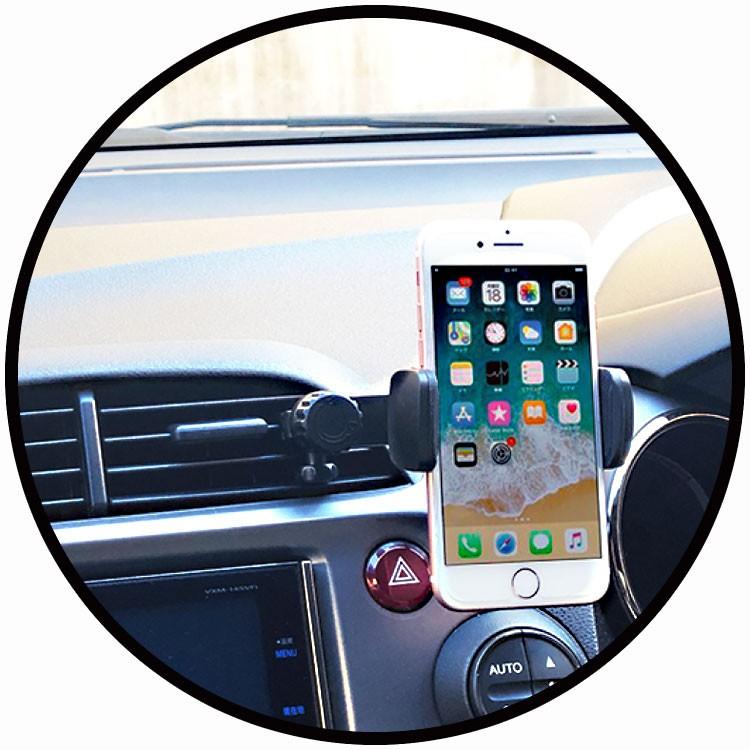 自動車用 スマートフォン 車載ホルダー エアコン 吹き出し口 取り付け 360度回転 Mp 17 Pro Mp 17 あるふぁここ プラザ店 通販 Yahoo ショッピング