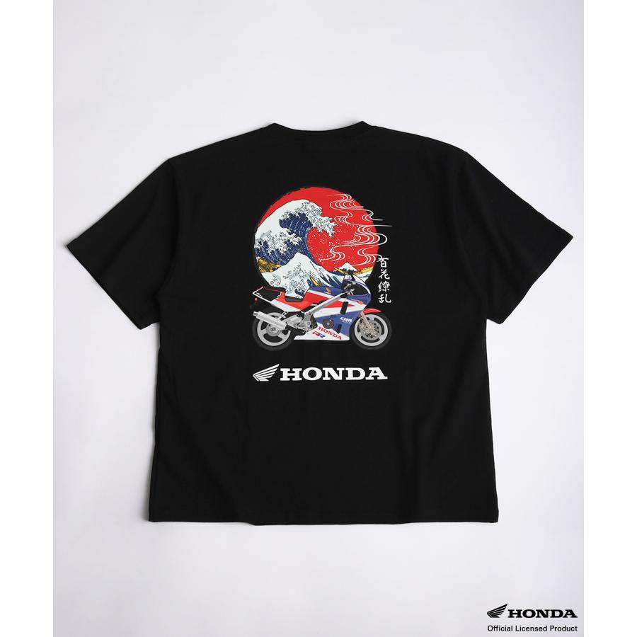 HONDA バイクレースデザイン Tシャツ ホンダ（HONDA） HONDA×百花繚乱 Tシャツ 波×CBR400RR : あるふぁここ
