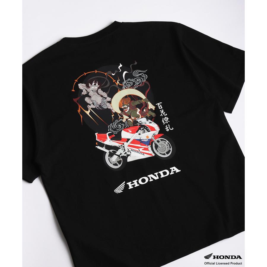 HONDA バイクレースデザイン Tシャツ ホンダ（HONDA） HONDA×百花繚乱 Tシャツ 風雷×NSR250 SKHH004 : ある