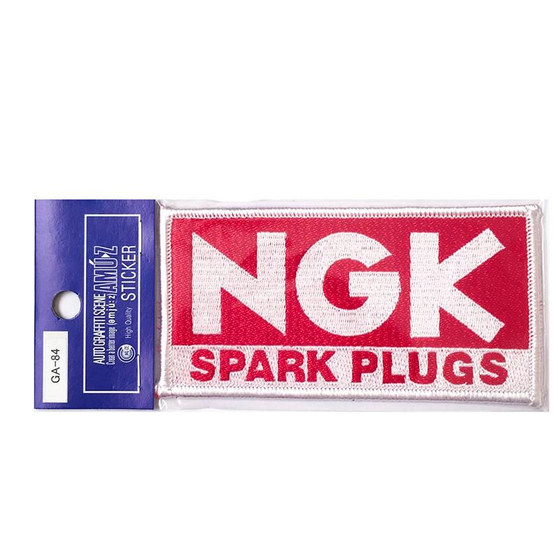 NGK 東洋マーク NGK SPARK PLUGS ワッペン レッド 55mm×109mm×4mm