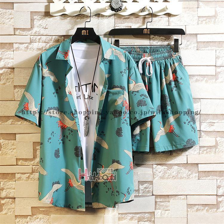 セットアップ メンズ 夏物 上下セット 半袖 シャツ 柄シャツ セットアップ メンズ 夏物 上下セット 半袖 シャツ 柄シャツ