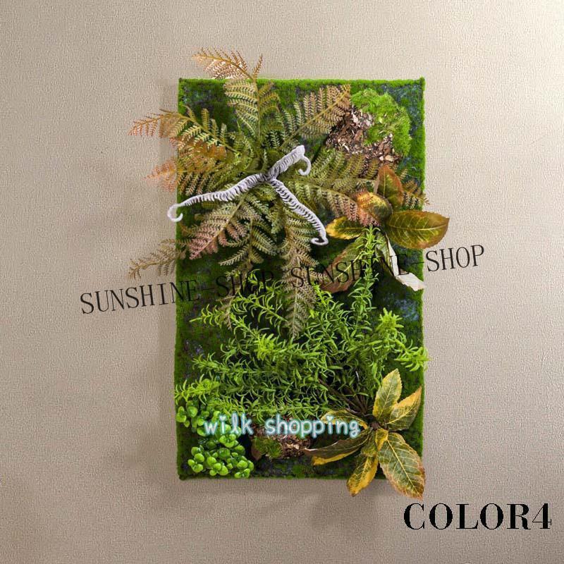 フェイクグリーン 壁掛け 造花 人工観葉植物 寄せ植え お祝い 壁 ティランドシア アレンジ おしゃれ 木製パネル アートフラワー グリーンパネル壁_12