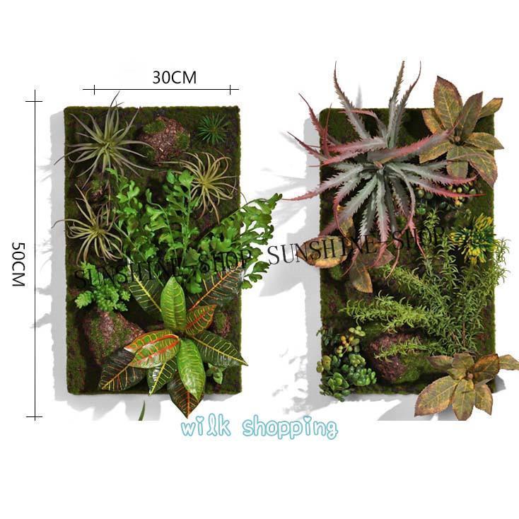 フェイクグリーン 壁掛け 造花 人工観葉植物 寄せ植え お祝い 壁 ティランドシア アレンジ おしゃれ 木製パネル アートフラワー グリーンパネル壁_7