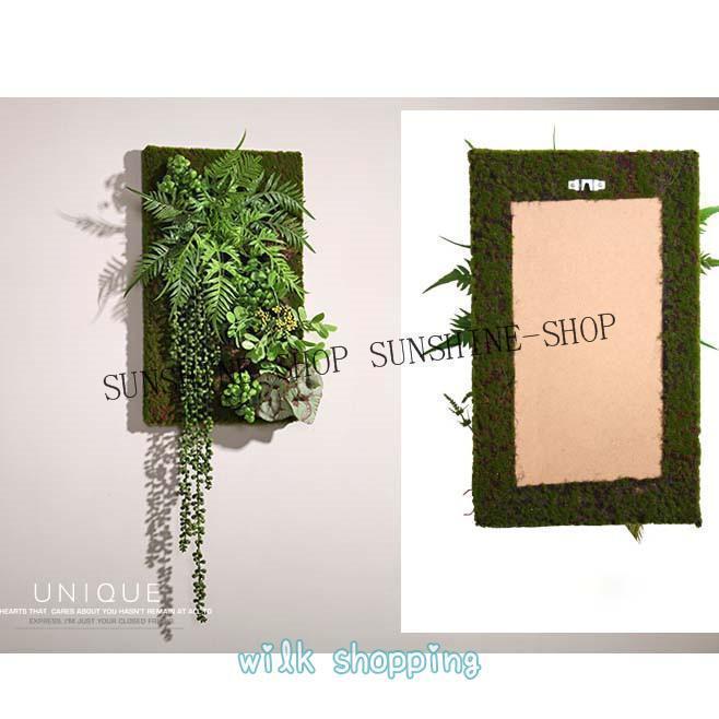 フェイクグリーン 壁掛け 造花 人工観葉植物 寄せ植え お祝い 壁 ティランドシア アレンジ おしゃれ 木製パネル アートフラワー グリーンパネル壁_8