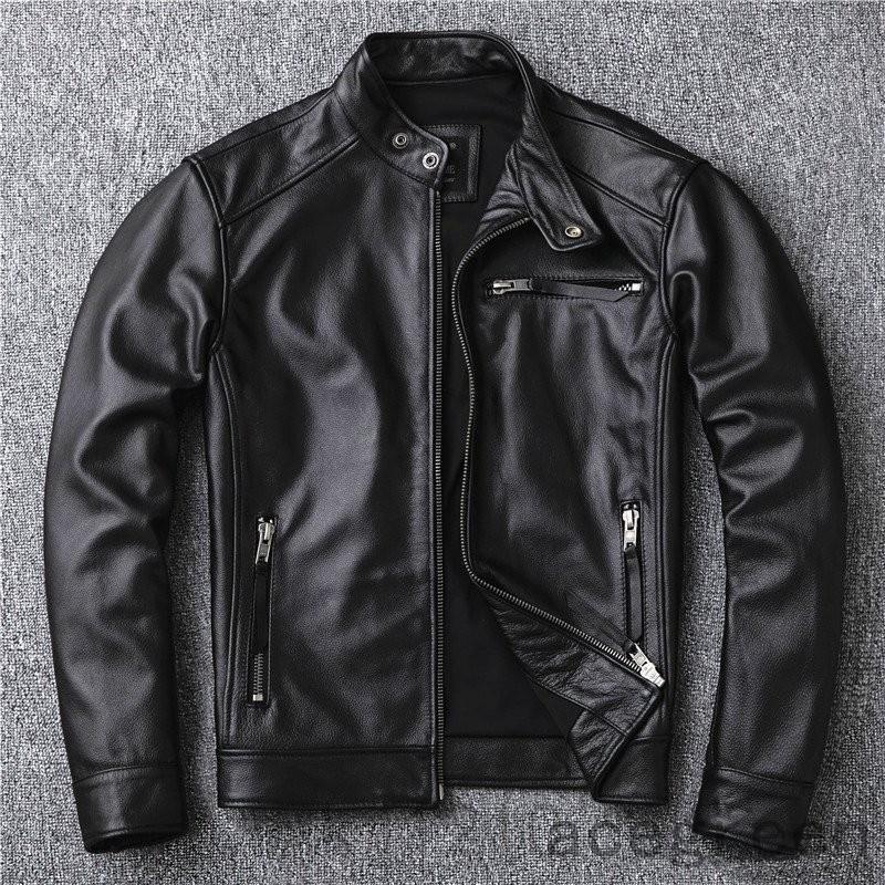 革ジャン レザージャケット メンズ バイク ライダース 牛革 シングル