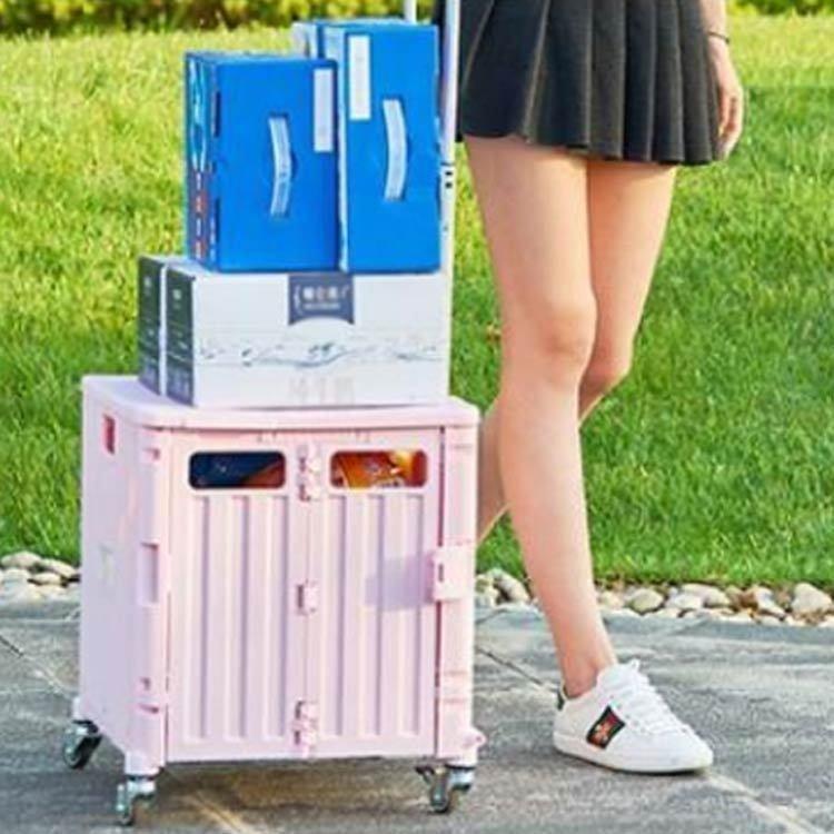 キャリーカートショッピングカート買い物カート椅子付き高齢者用キャリーカート蓋つきブレーキ付き65L横押し大容量4輪折りたたみの画像