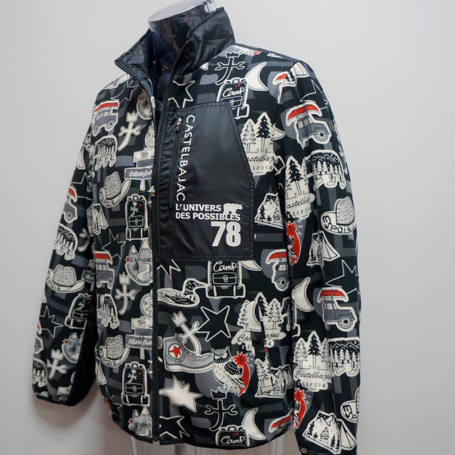 カステルバジャック 総柄ジャケット 48 フリース ジップ 美品 JCC CASTELBAJAC（カステルバジャック） スポーツ・21 秋冬 AW・新作