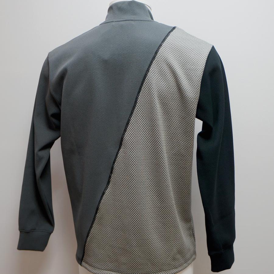 ☆40%割引☆Santafeストライプ ハーフジップ切り替え長袖M