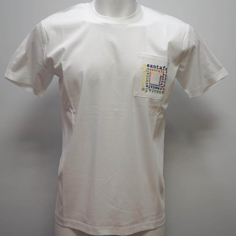 サンタフェ　半袖Ｔシャツ　(白色•ＬＬサイズ) サンタフェ サンタフェ・25 春夏 SS 新作・コットンスムース ポケット