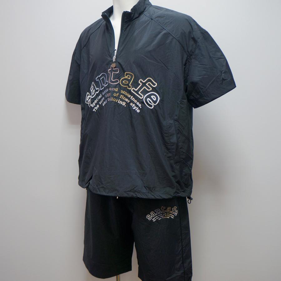 サンタフェ・26 春夏 SS 新作・シャカシャカ 半袖ハーフZIP 短パン 上下(L)(LL)(3L)(4L)26-55403-019　26-55404-019の画像