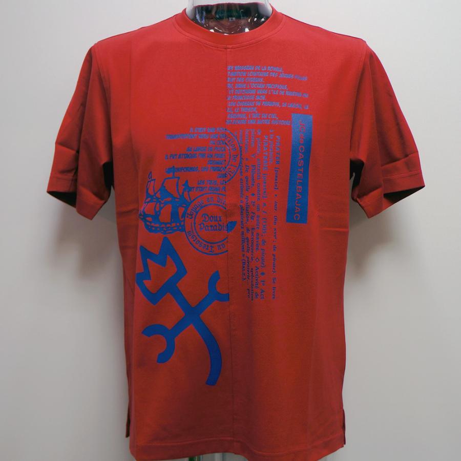 カステルバジャック・22 春夏 SS 新作・家紋プリント 半袖Tシャツ(M)(L)(LL)7212272116-80