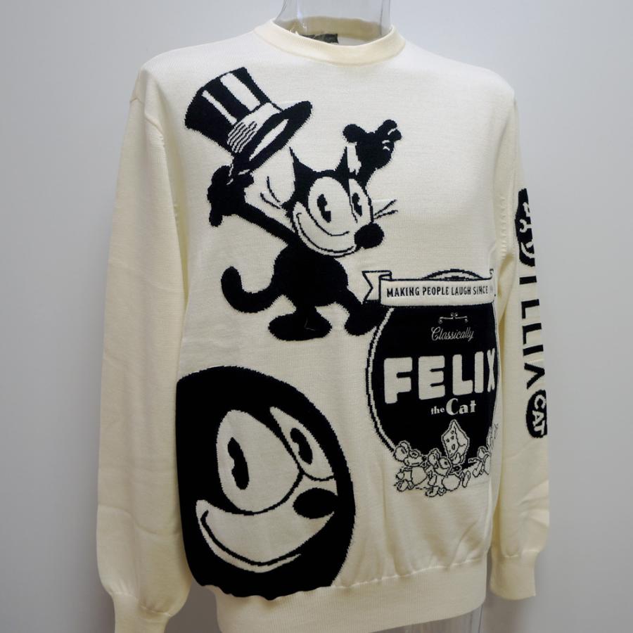 【美品】カステルバジャック、FELIXコミック総柄裏起毛昇華転写トレーナー46 美品】カステルバジャック、FELIXコミック総柄裏起毛昇華転写