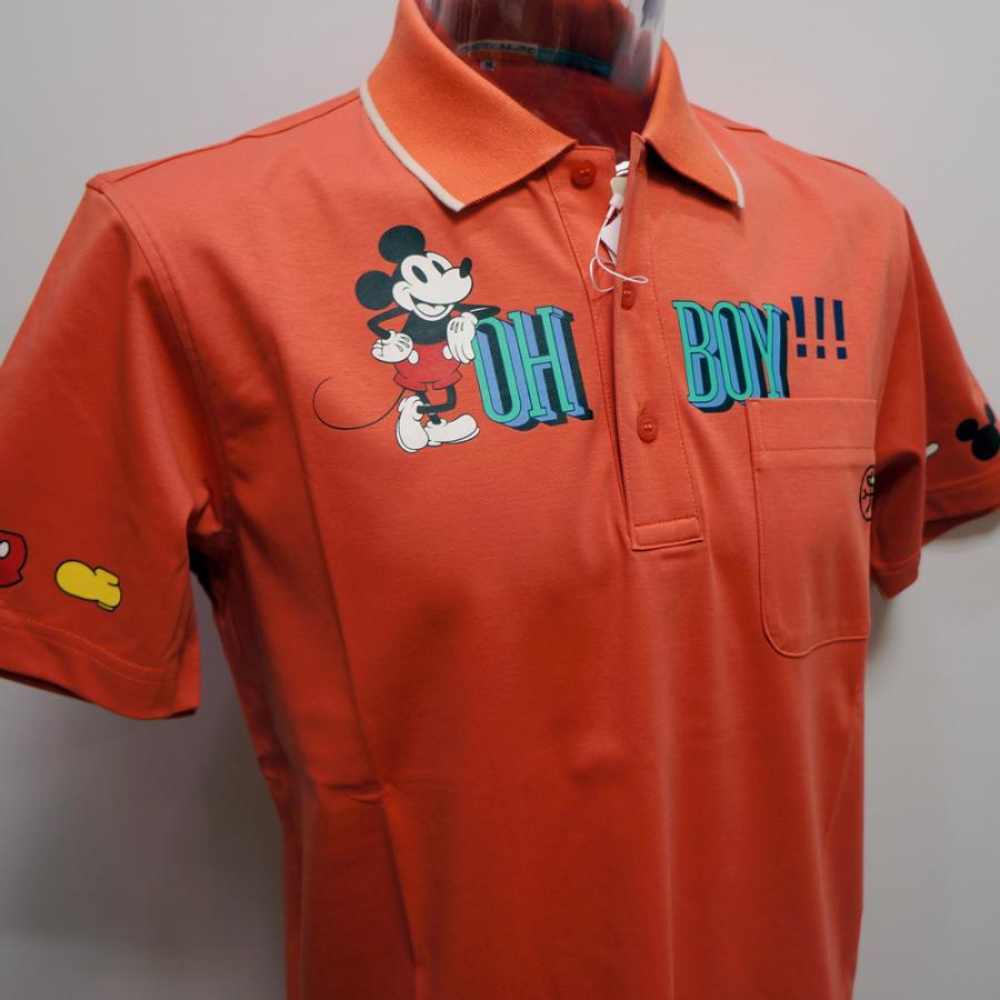 新品【カステルバジャック】ディズニー ゴルフ 伸縮 半袖ポロシャツ46（M）赤 CASTELBAJAC（カステルバジャック） スポーツ・23 春夏 SS 新作