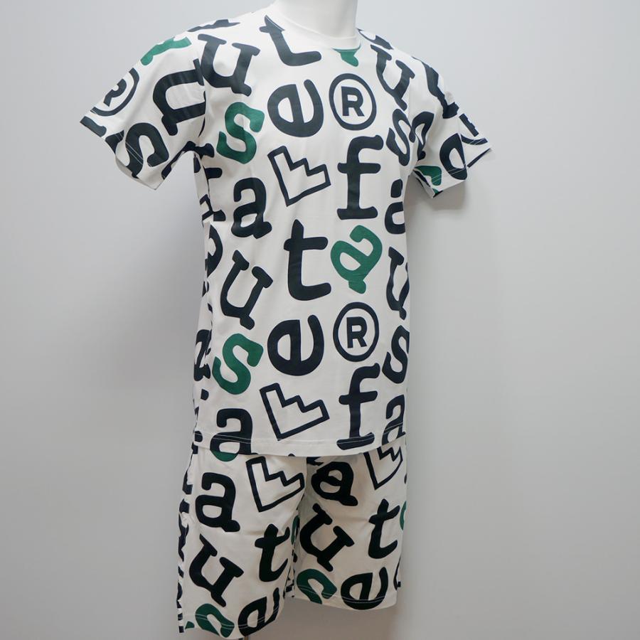 サンタフェ・26 春夏 SS 新作・コットンスムース ロゴ総柄 半袖Tシャツ 短パン 上下(L)(LL)(3L)(4L)26-85408-001 26-85409-001の画像