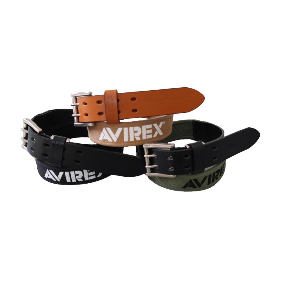 AVIREX（アヴィレックス） アビレックス ベルト 牛革×綿 ダブルピン