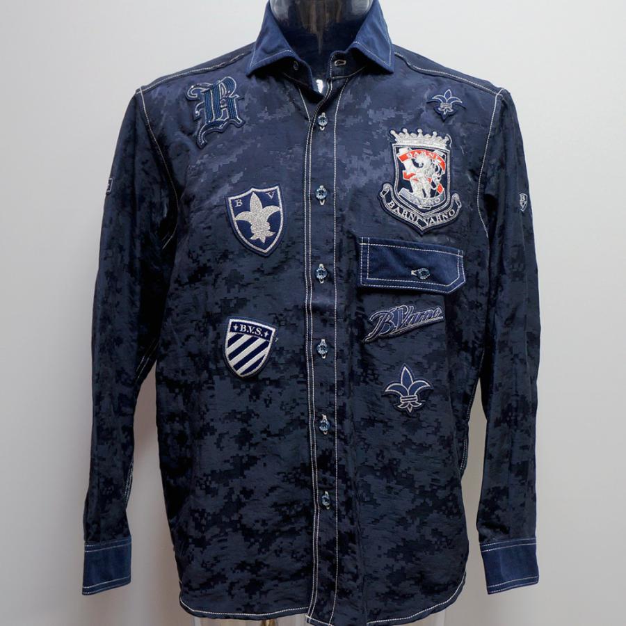 バーニヴァーノ・20 秋冬 AW 新作(LL)デジカモジャガード 長袖シャツ