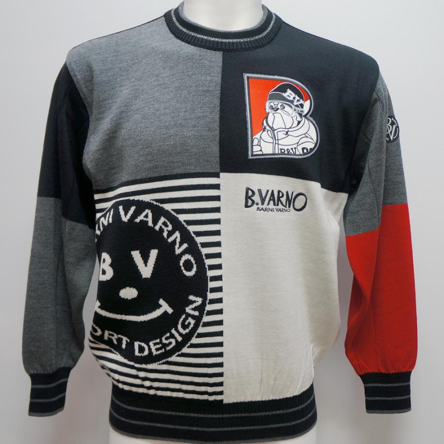 バーニヴァーノ・25 秋冬 AW 新作(M)(L)ブル 丸首 セーター(M)(L)BAW