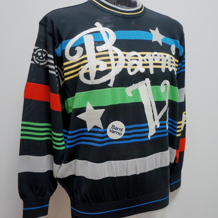 良品 barni varno セーター ニット LL バーニヴァーノ BULL BARNI VARNO バーニヴァーノ BarniVarnoロゴセーター 秋冬 L