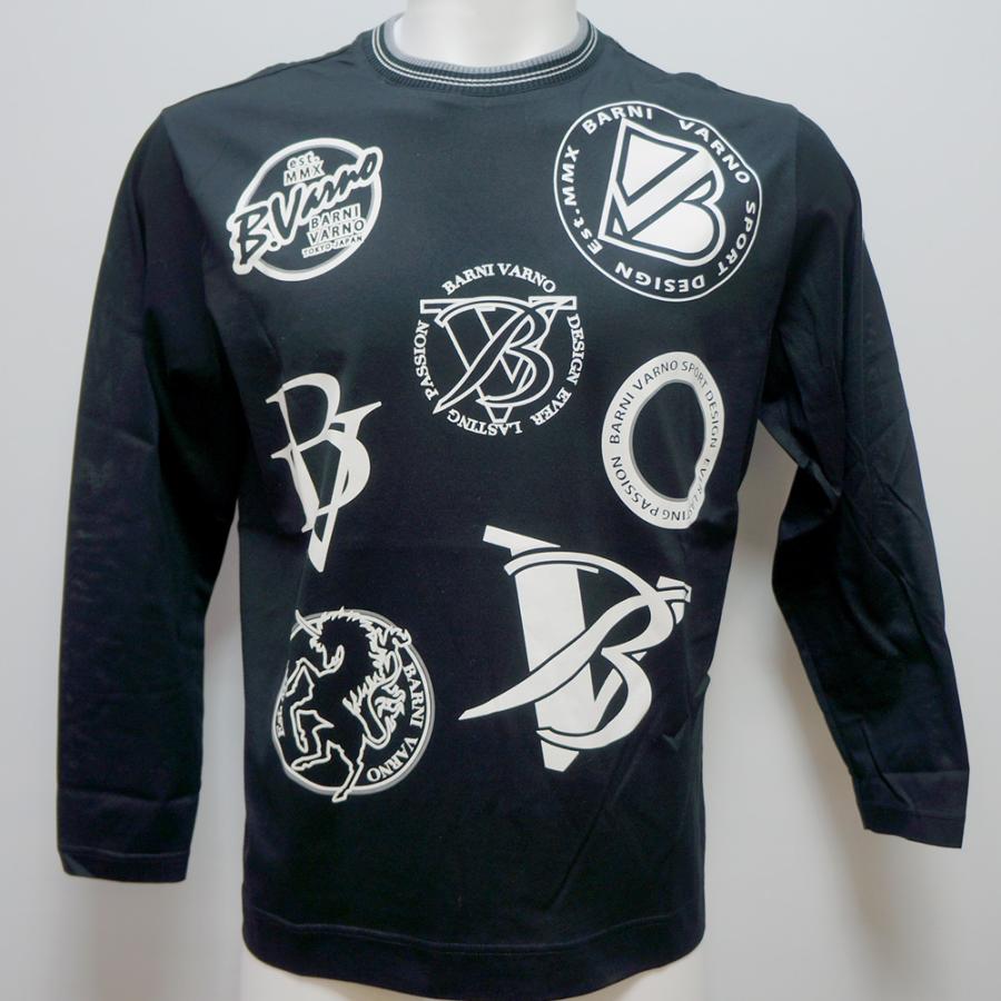 バーニヴァーノ エンブレム飛び柄プリント 長袖Tシャツ(M)(L) 25 春夏