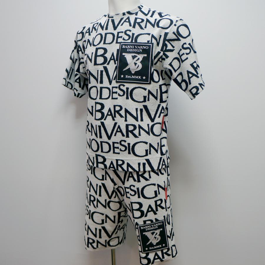 バーニヴァーノ・ロゴパイル Tシャツ 短パン 上下 キャップ付き(M)(L)(LL) 26 春夏 SS 新作 BSS-PTS5546-01 BARNI VARNO (M)(L)(LL)の画像