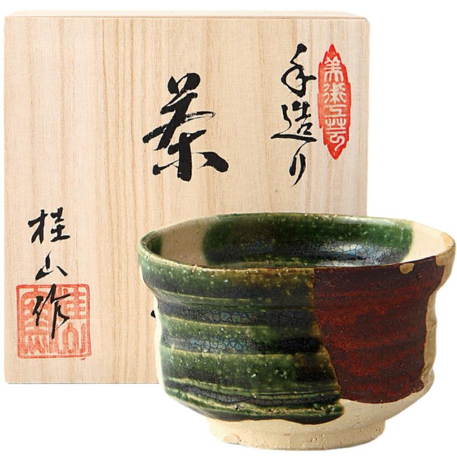 抹茶碗 抹茶茶碗 桂山作 手造り 彩織部抹茶碗 陶器 美濃焼 日本 抹茶碗 抹茶茶碗 桂山作 手造り 彩織部抹茶碗 陶器 美濃焼 日本