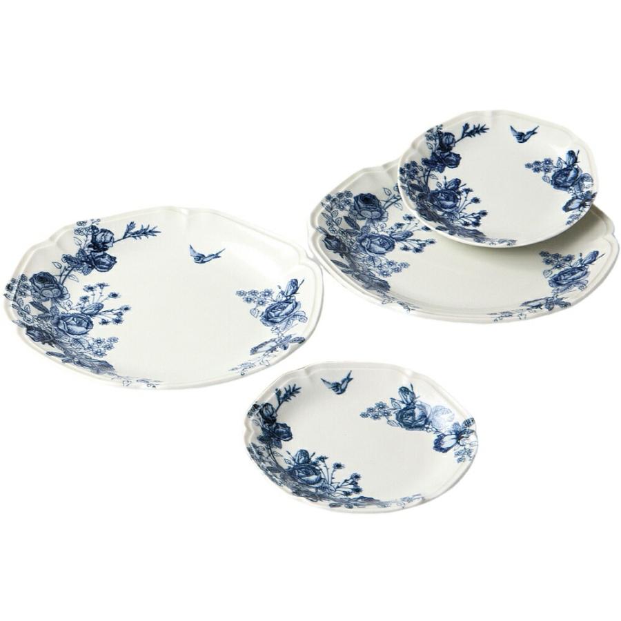 blue ワイルドローズ プレート 4枚セット 洋食器 プレート4枚セット Blue Rose プレート4Pセット 美濃焼