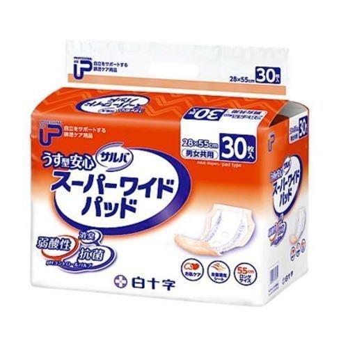 尿とりパッド サルバ 白十字 うす型安心 スーパーワイドパッド 33233 30枚入×12袋