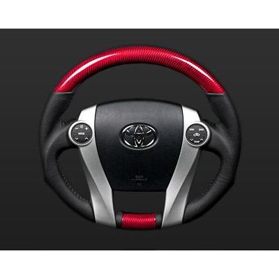 REAL(レアル)ステアリング【30プリウス/プリウスα/アクア】レッド  