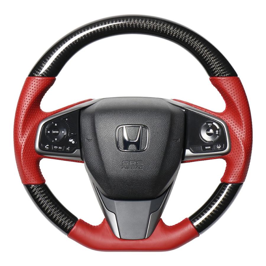 ブラックカーボン&レッドレザー レッドユーロステッチ 品番：HNB-BKC-RD