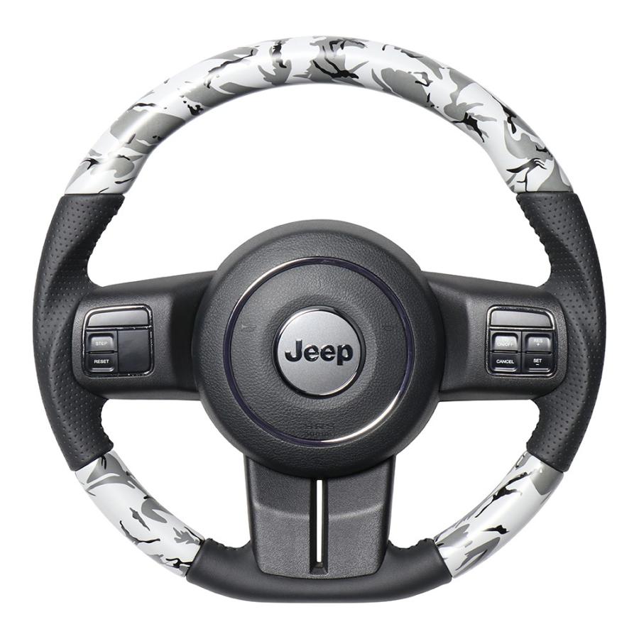 いーた　ジープ ラングラーJK REAL ステアリング JEEP ジープ JK ラングラー【グレー迷彩プリント】REAL レアル